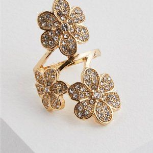 PAVE FLORAL SPIRAL STATEMENT RING